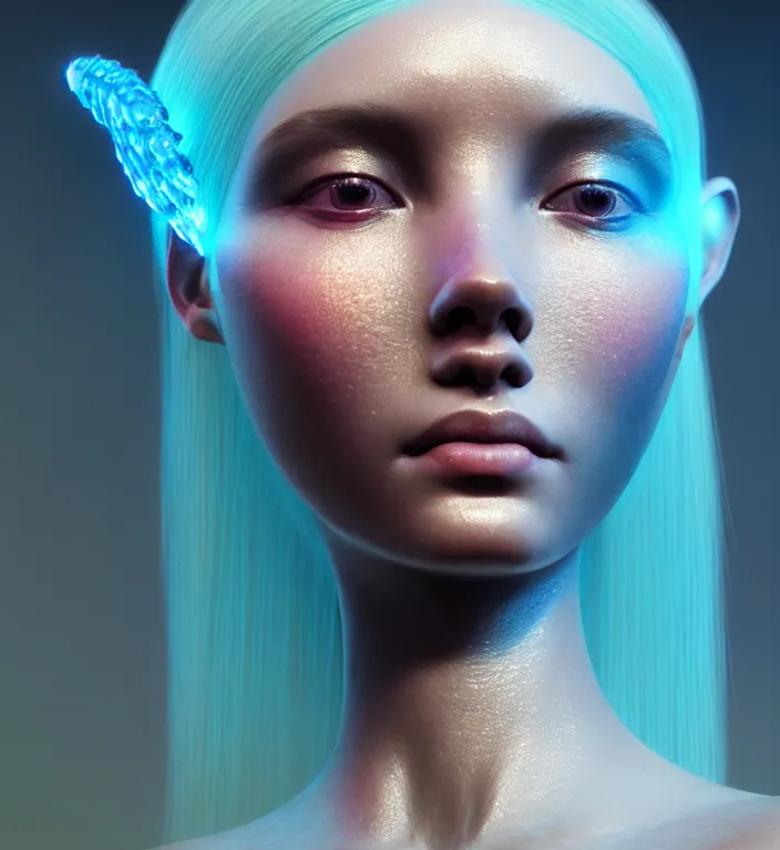 Image similar to goddess close-up portrait. bioluminiscent creatures, intricate artwork by Tooth Wu and wlop and beeple. octane render, trending on artstation, greg rutkowski very coherent symmetrical artwork. cinematic, hyper realism, high detail, octane render, 8k