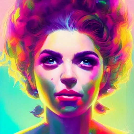 Image similar to portrait of a beautiful marina diamandis electra heart, volume lighting, concept art, by greg rutkowski!!, colorful, xray melting colors!!