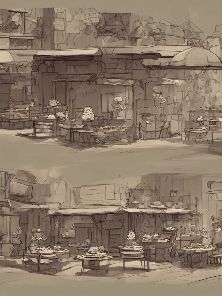 Prompt: bakery by disney concept artists, blunt borders, rule of thirds