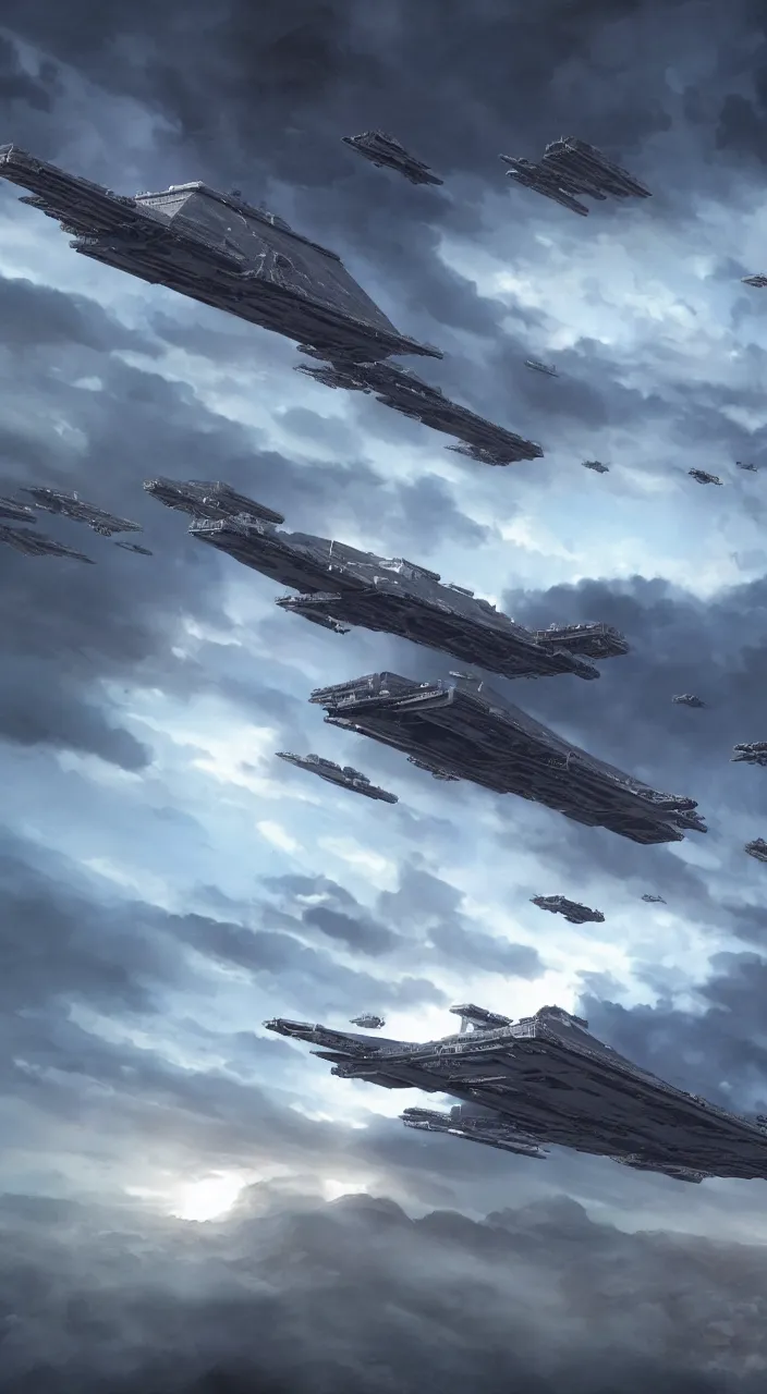 imperial star destroyer hovering in the sky over | Stable Diffusion ...