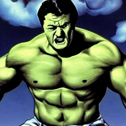 Image similar to buff betty white as the incredible hulk with huge muscles