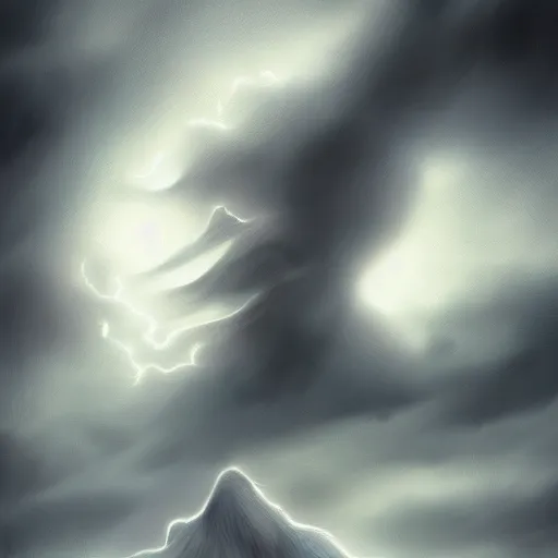 Image similar to i regret, storm is coming to get me, digital painting, futured, ultra detailed