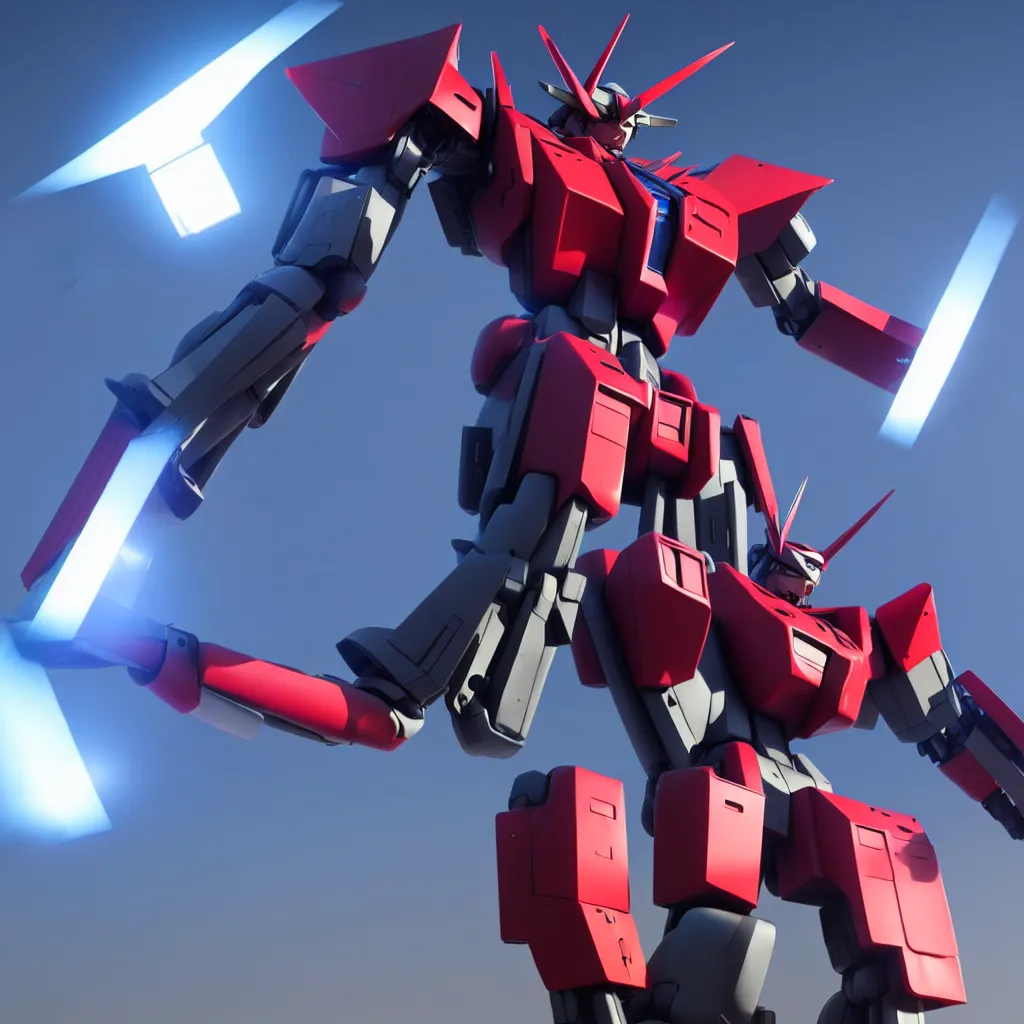 Image similar to 1 : 1 bill gates giant robot gundam, cinematic lighting, 4 k highly detailed render, cinema 4 d