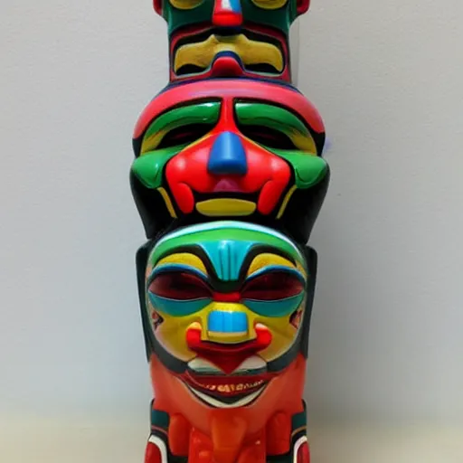 Image similar to ron English totem pole