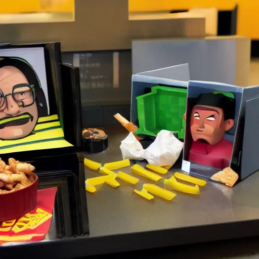 Prompt: a breaking bad themed happy meal in mcdonalds