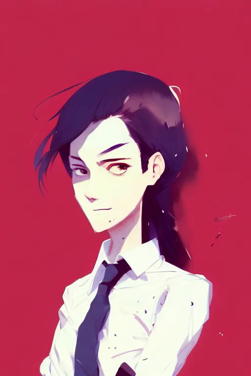 Image similar to a ultradetailed full body portrait of a woman dressed in a white shirt with a tie, by conrad roset, greg rutkowski and makoto shinkai trending on artstation