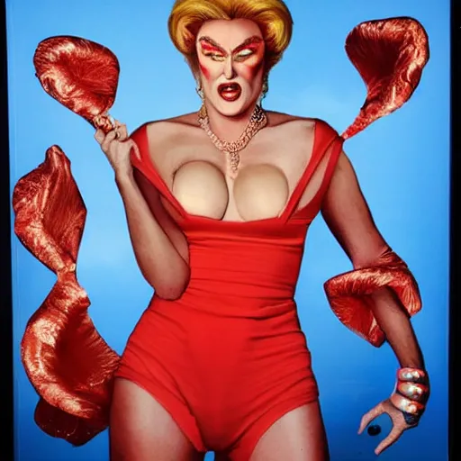 Image similar to david lachapelle portrait of donald trump in full drag