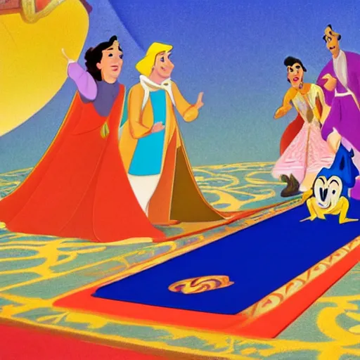 Prompt: a magic carpet, disney style