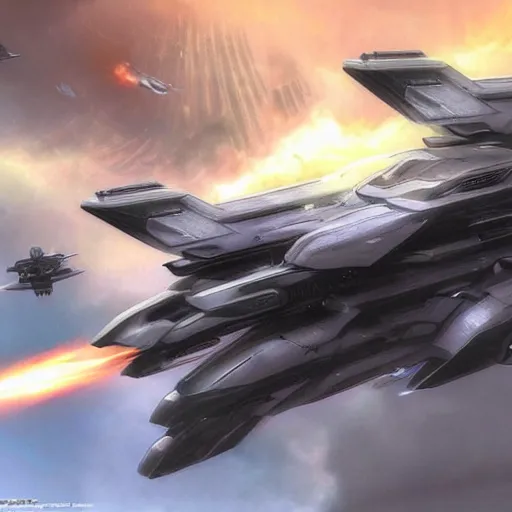 Image similar to concept art, futuristic starship, halo, military, highly detailed