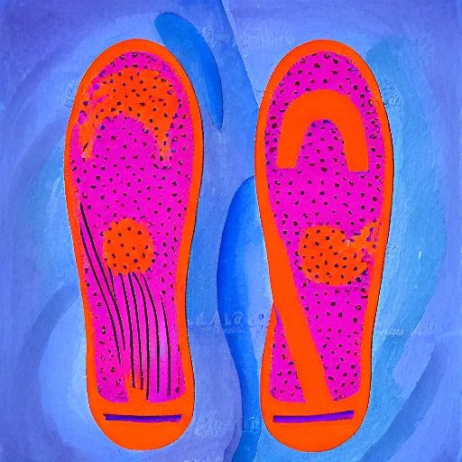 Image similar to retro, hd illustration of crocs shoes, inspired by watercolor masterpieces, matisse, malevich, david hockney, keith haring, colorful, happy, trending on artstation, 4 k