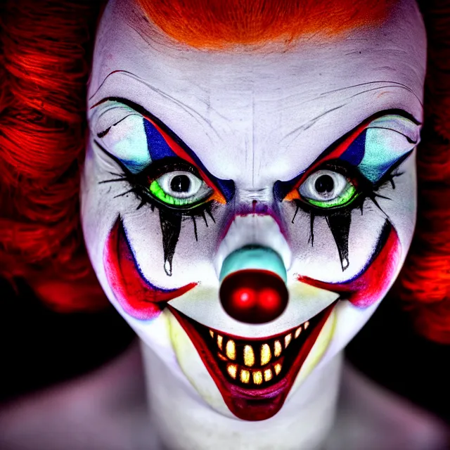 scary female clown makeup