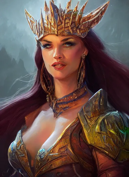 Prompt: good beautiful queen, ultra detailed fantasy, dndbeyond, bright, colourful, realistic, dnd character portrait, full body, pathfinder, pinterest, art by ralph horsley, dnd, rpg, lotr game design fanart by concept art, behance hd, artstation, deviantart, hdr render in unreal engine 5