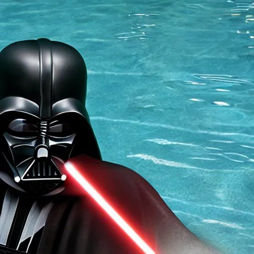 Image similar to Darth Vader bathing in a pool