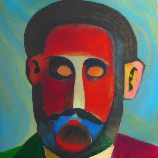 Prompt: abstract painting of a jewish man