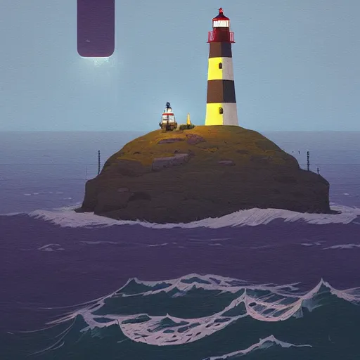 Image similar to lighthouse by simon stahlenhag