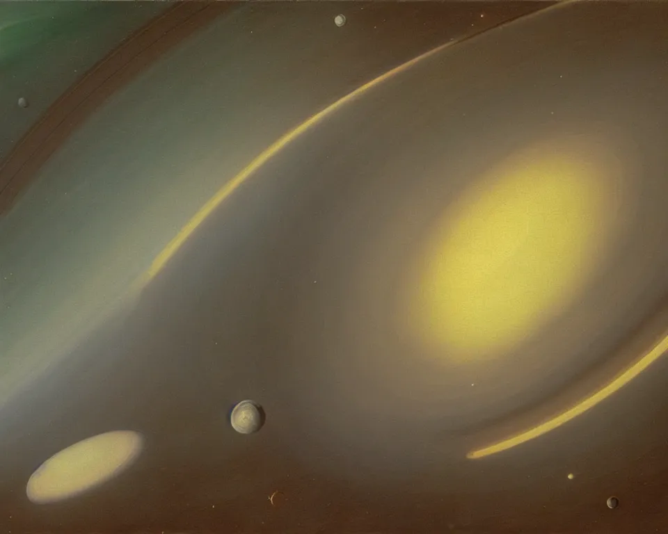 Prompt: an achingly beautiful oil painting of the planet Saturn colliding with the planet Earth by Raphael and Hopper.