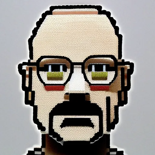 Image similar to walter white made of marbles, voxels