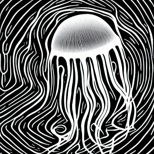 Image similar to monochrome alien jellyfish, water