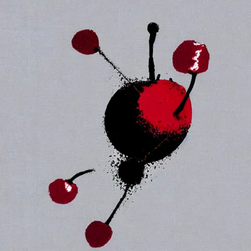 Image similar to !!bomb!!, nuke, bomb design, cherry, made of cherries