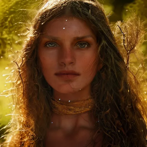 Image similar to photo portrait of a beautiful pagan female, depth of field, zeiss lens, detailed, symmetrical, centered, by edward robert hughes, connor hibbs, annie leibovitz and steve mccurry, david lazar, jimmy nelsson, breathtaking, 8 k resolution, extremely detailed, beautiful, establishing shot, artistic, hyperrealistic, beautiful face, octane render