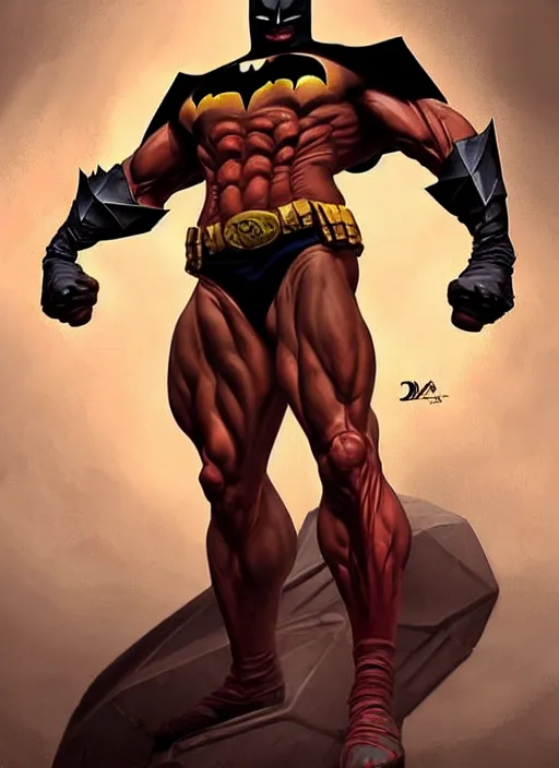 Prompt: portrait of aggressive old tired unshaved batman, d & d, muscular! athetic slim bodybuilder, red and yellow color scheme, futuristic, sci fi, dynamic fighting stance, fantasy, intricate, elegant, highly detailed, digital painting, artstation, concept art, smooth, sharp focus, illustration, art by artgerm and greg rutkowski and alphonse mucha