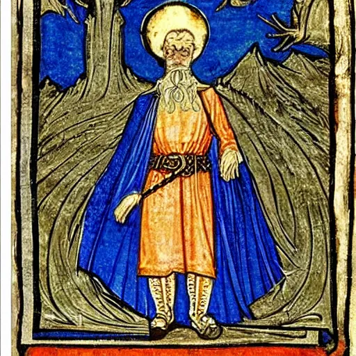 Image similar to lord of the rings illuminated 1 4 th century manuscript