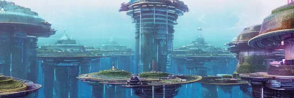 Prompt: a beautiful digital illustration of a sprawling domed underwater city by Bruce Pennington and beeple | cinematic | unreal engine | octane | photorealistic | horizontal symmetry