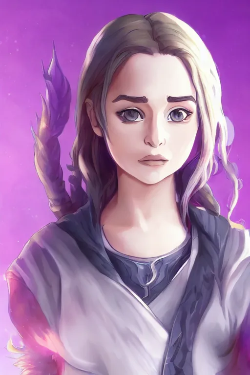 Image similar to Emilia Clarke as an Anime Art Style, artstation, 4k detailed