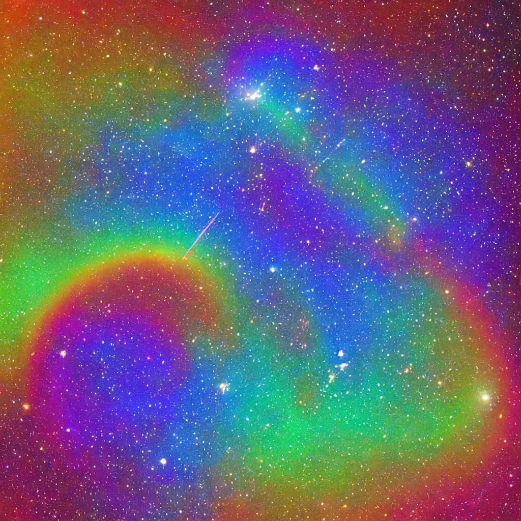 Image similar to rainbow cosmic penguin