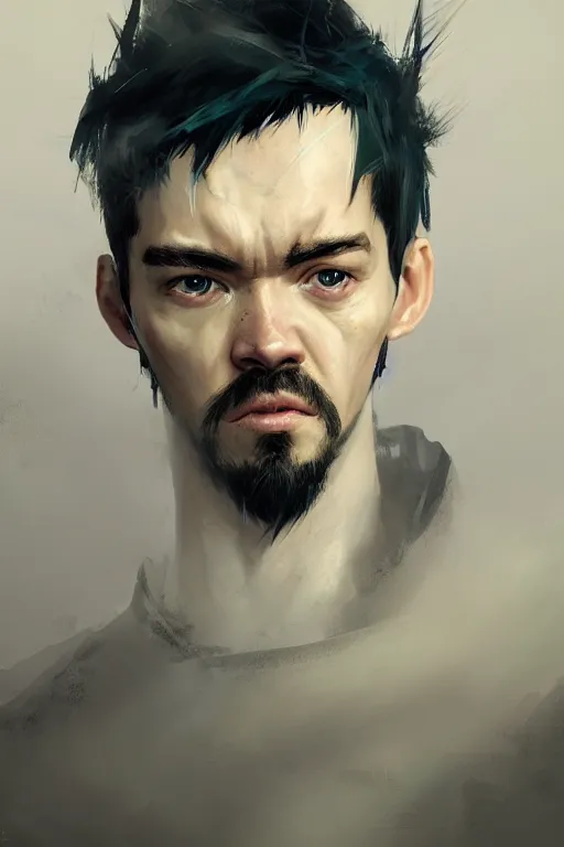 Image similar to A fancy portrait of jacksepticeye by Greg Rutkowski, Sung Choi, Mitchell Mohrhauser, Maciej Kuciara, Johnson Ting, Maxim Verehin, Peter Konig, shadow of the Colossus, 8k photorealistic, cinematic lighting, HD, high details, dramatic, dark atmosphere, trending on artstation