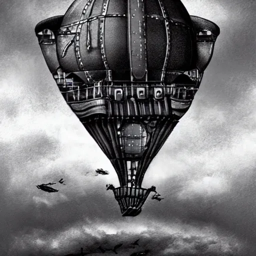 Image similar to Steampunk Airship above the clouds