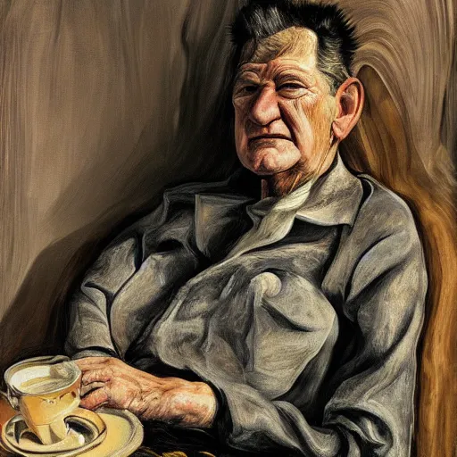 Image similar to high quality high detail painting by lucian freud, hd, david lynch, portrait, dramatic lighting