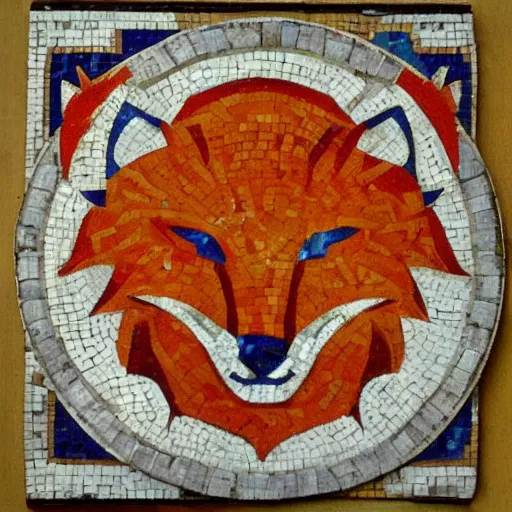 Prompt: roman mosaic of the firefox logo