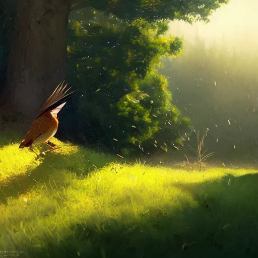 Image similar to spanish wren bird in avila, chochin, green fields pinetrees, summer season, 4 k, midday light, concept art, by wlop, ilya kuvshinov, artgerm, krenz cushart, greg rutkowski, pixiv. cinematic dramatic atmosphere, sharp focus, volumetric lighting, cinematic lighting, studio quality