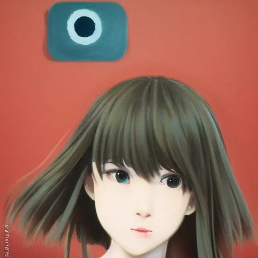 Image similar to a high detail portrait of high school girl by makoto sinkai, by BUNBUN, in simple background, CLIP STADIO, mad painting