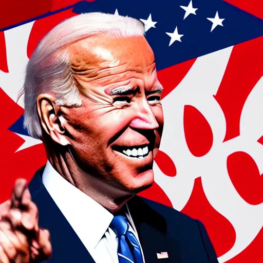 Image similar to joe biden with glowing red eyes, photoshop