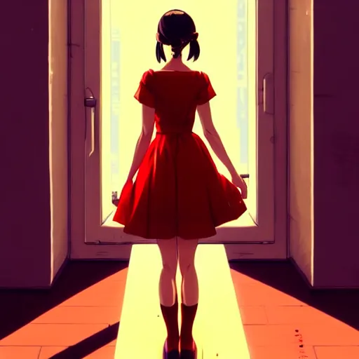 Prompt: portrait of cute girl in a red dress, gta v cover art, borderlands style, celshading, sharp focus, intricate, detailed, by rhads, andreas rocha, rossdraws, makoto shinkai, laurie greasley, lois van baarle, ilya kuvshinov and greg rutkowski, dynamic lighting, sharp focus, grunge aesthetic, 4 k