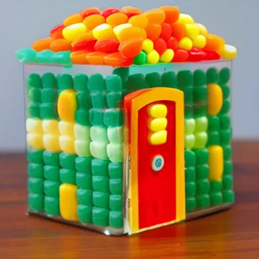 Image similar to a candy house made of chiclets