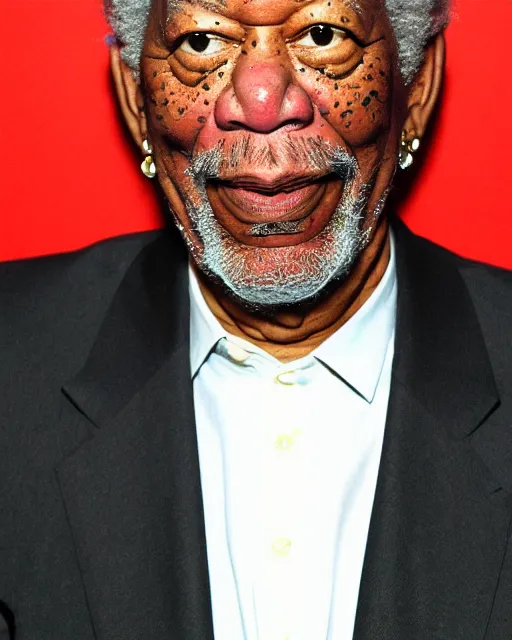 Image similar to morgan freeman as a muppet. highly detailed felt. hyper real photo. 4 k.