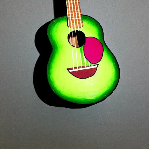 Image similar to avocado ukulele painted by matisse