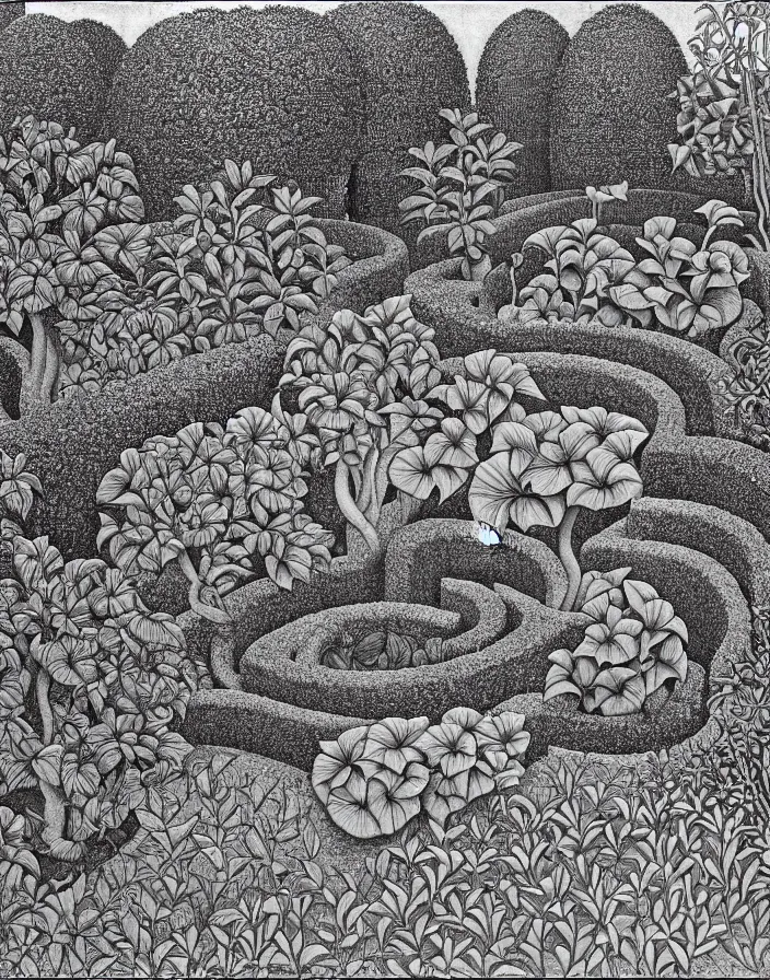 Image similar to garden by m. c. escher