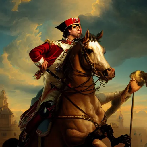 Image similar to Napoleon, pinup style, realistic 4k octane beautifully detailed render, 4k post-processing, highly detailed, intricate complexity, epic composition, magical atmosphere, cinematic lighting, masterpiece, ultra hd