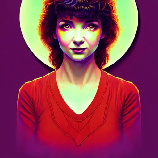 Image similar to richly detailed color illustration young kate bush illustrated by artgerm and mina petrovic and timothy kong and marina federovna. 3 - d shadowing, stranger things