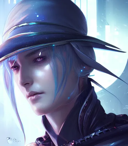 Image similar to beautiful portrait of a cyberpunk goddess who looks like Lady Maria from Bloodborne , character design by charlie bowater, ross tran, artgerm, and makoto shinkai, detailed, soft lighting, rendered in octane