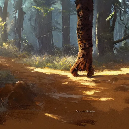 Prompt: closeup of a cow shit in the middle of the path, excrement, pinewoods, avila mountains. by craig mullins, steve purcell, ralph mcquarrie. trending on artstation. fashion, centered image