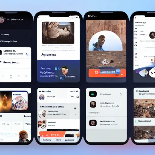 Image similar to app ui design for a social media feed