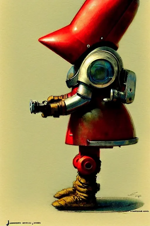 Prompt: adventurer ( ( ( ( ( 1 9 5 0 s retro future robot android explorer knomes. muted colors. ) ) ) ) ) by jean baptiste monge!!!!!!!!!!!!!!!!!!!!!!!!! chrome red