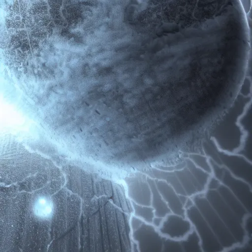 Image similar to storm of sphere atoms, photorealistic, 4 k