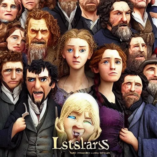 Prompt: Les Miserables in the style of Pixar