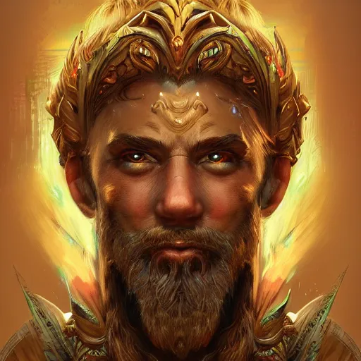 Prompt: portrait of mythical god of magic, trending on Artstation, intricate details, concept art, fantasy, digital art, award-winning